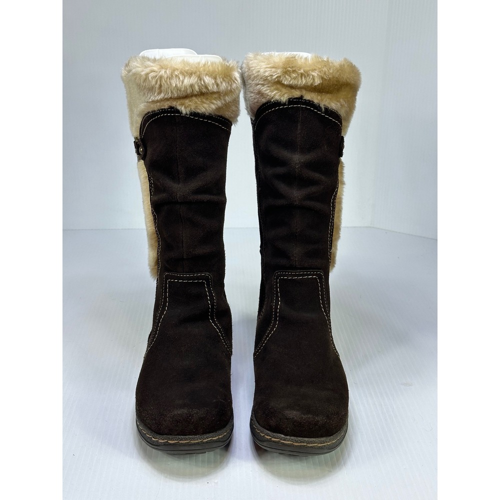BareTraps Ellery Brown Leather Faux Fur Winter Boots 7.5M BT-F1010191-022-13